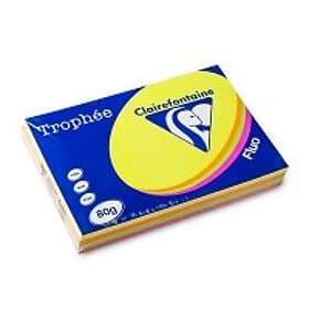 Clairefontaine 80g A3 papper neonrosa/gul/orange/grön 125 ark x 4 80G