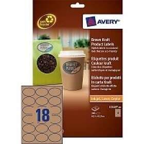 Avery L7103-25 ovala etiketter, 63,5 x 42,3 mm, br