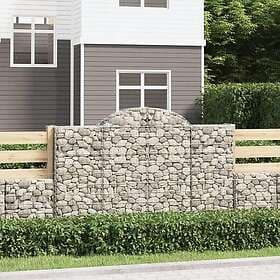 vidaXL Gabioner bågformade 40 st 200x50x120/140 cm galvaniserat järn 3146359