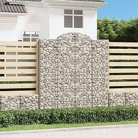 vidaXL Gabioner bågformade 12 st 200x50x220/240 cm galvaniserat järn 3146456