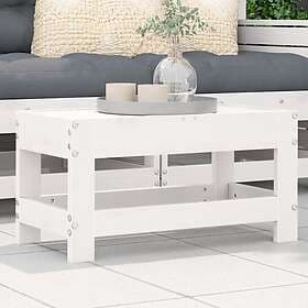 vidaXL Fotpall för trädgården vit 62x30x32 cm massiv furu 844894
