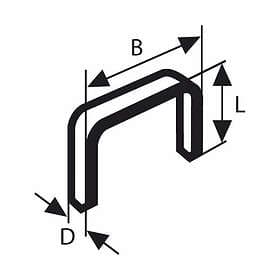 Bosch Häftklammer ; 11,4x18 mm; 1000 st.; typ 53; stål