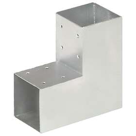 vidaXL Stolpbeslag L-form galvaniserad metall 91x91 mm 145469