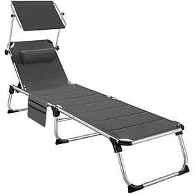 TecTake Solstol Lorella, vadderad, hopfällbar grå