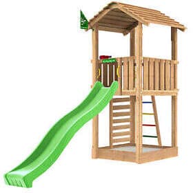 Jungle Gym Cottage Lektorn med Grön Rutschkana