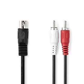 Nedis DIN 5-Pin Male 2x RCA Male 1m