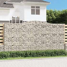 vidaXL Gabioner bågformade 10 st 400x50x200/220 cm galvaniserat järn 3147069