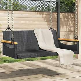 vidaXL Gungbänk svart 109x62x40 cm konstrotting 368143