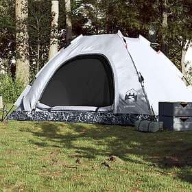 vidaXL Campingtält 5 personer vit mörkläggningstyg snabbrest 4004176