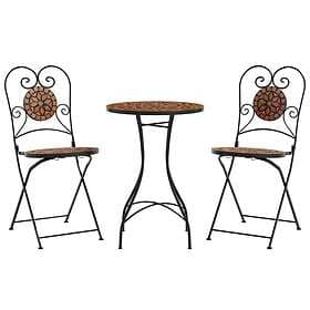 vidaXL Caféset mosaik terrakotta järn och keramik 3216352