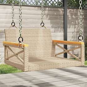 vidaXL Gungbänk beige 63x62x40 cm konstrotting 368172
