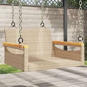 vidaXL Gungbänk beige 63x62x40 cm konstrotting 368163