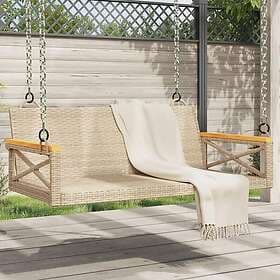 vidaXL Gungbänk beige 109x62x40 cm konstrotting 368154