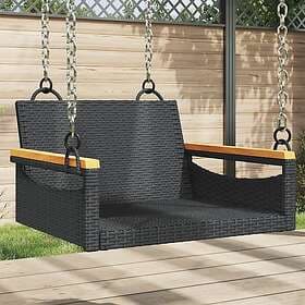 vidaXL Gungbänk svart 63x62x40 cm konstrotting 368161
