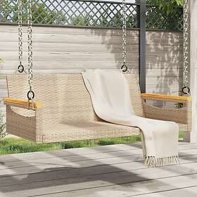 vidaXL Gungbänk beige 109x62x40 cm konstrotting 368145