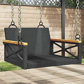 vidaXL Gungbänk svart 63x62x40 cm konstrotting 368170