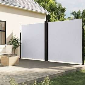 vidaXL Infällbar sidomarkis vit 200x1000 cm 4004766