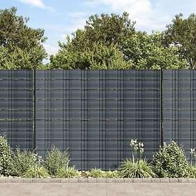 vidaXL Insynsskydd för trädgården 10 st PVC 252,5x19 cm svart 4005547