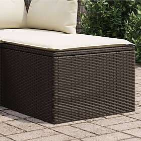 vidaXL Trädgårdspall med dyna brun 55x55x37 cm konstrotting 366204