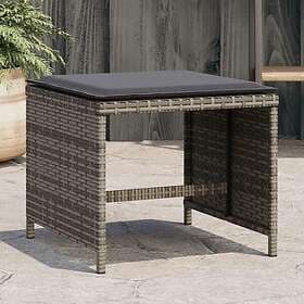 vidaXL Trädgårdspallar med dynor 4 st grå 41x41x36 cm konstrotting 365043