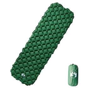 vidaXL Uppblåsbar campingmadrass 1 person grön 190x58x6 cm 4007116