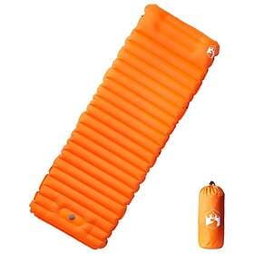 vidaXL Självuppblåsande campingmadrass med kudde 1 person orange 4007119