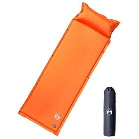 vidaXL Självuppblåsande campingmadrass med kudde 1 person orange 4007124