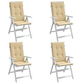 vidaXL Stolsdynor högt ryggstöd 4 st melerad beige 120x50x4 cm tyg 4002422