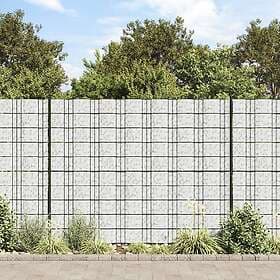 vidaXL Insynsskydd för trädgården 4 st marmorgrus grå 35x0,19 m PVC 3294938