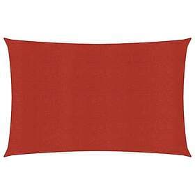 vidaXL Solsegel 160g/m² röd 5x7 m HDPE 311632