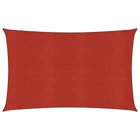 vidaXL Solsegel 160g/m² röd 3x4 m HDPE 311622