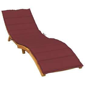vidaXL Solsängsdyna melerad vinröd 200x60x4 cm tyg 4002518