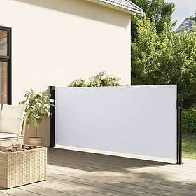 vidaXL Infällbar sidomarkis vit 100x500 cm 4004391