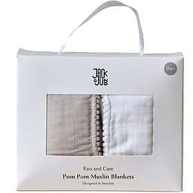 Jack o Juno Pom Pom Muslinfilt 120x120 Cm 2-pack 