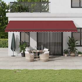 vidaXL Markis manuellt infällbar vinröd 600x350 cm 3215010