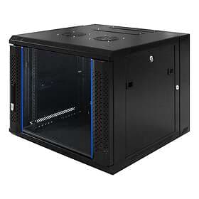 Toten System Z 19" Wall Mounted Cabinet 9U 600x600 Glass front door Up to 60kg load Black