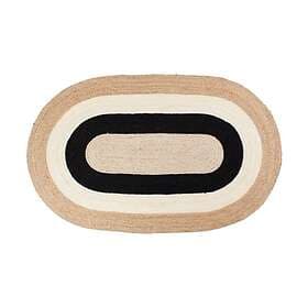 Dixie Elin striped oval jutematta 92x150 cm Black