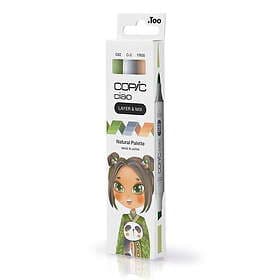 Copic Ciao markers med dubbelspets, 3-pack – Natural palette