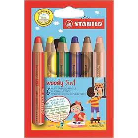 Stabilo Woody 3 In 1 Multifärg 6 Styck