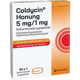 Coldycin Honung 5 mg/1 mg, 24 sugtabletter