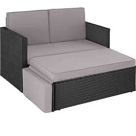 TecTake Loungesoffa Korfu svart/grå