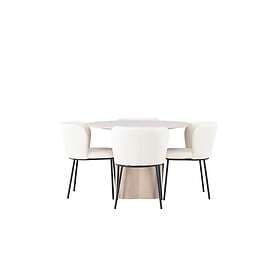 Venture Design Olivia & Edina matgrupp Vit/vitwash 4 stolar & bord 110 cm