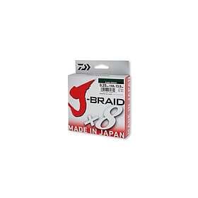 Daiwa flätad fiskelina J-Braid X8 0,24mm 150m mörkgrön