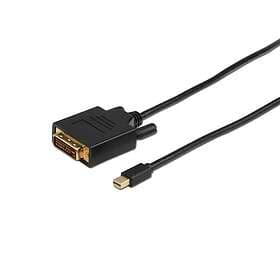 Prokord Mini Displayport To Dvi-d Singel Link 1,0m Black 1m Mini Displayport Dvi-d Svart