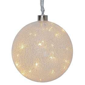 Star Trading Glass Bauble Glow Snow
