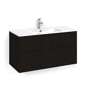 Macro Design Crown Line/push-open Servantskap 2 Skuff med Light Servant Svart eik 100cm 14