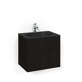Macro Design Crown Line/push-open Servantskap 2-skuff med Glasservant Svart eik 60cm Glass Edge