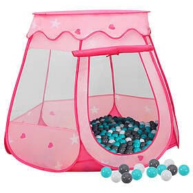 vidaXL Lektält med 250 bollar Rosa 102x102x82 cm