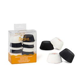Decora Mini muffinsformar svart/vit, 200st