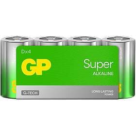 GP Batteries Super Alkaline Battery, Size D, 13A/LR20, 1,5V, 4-pack